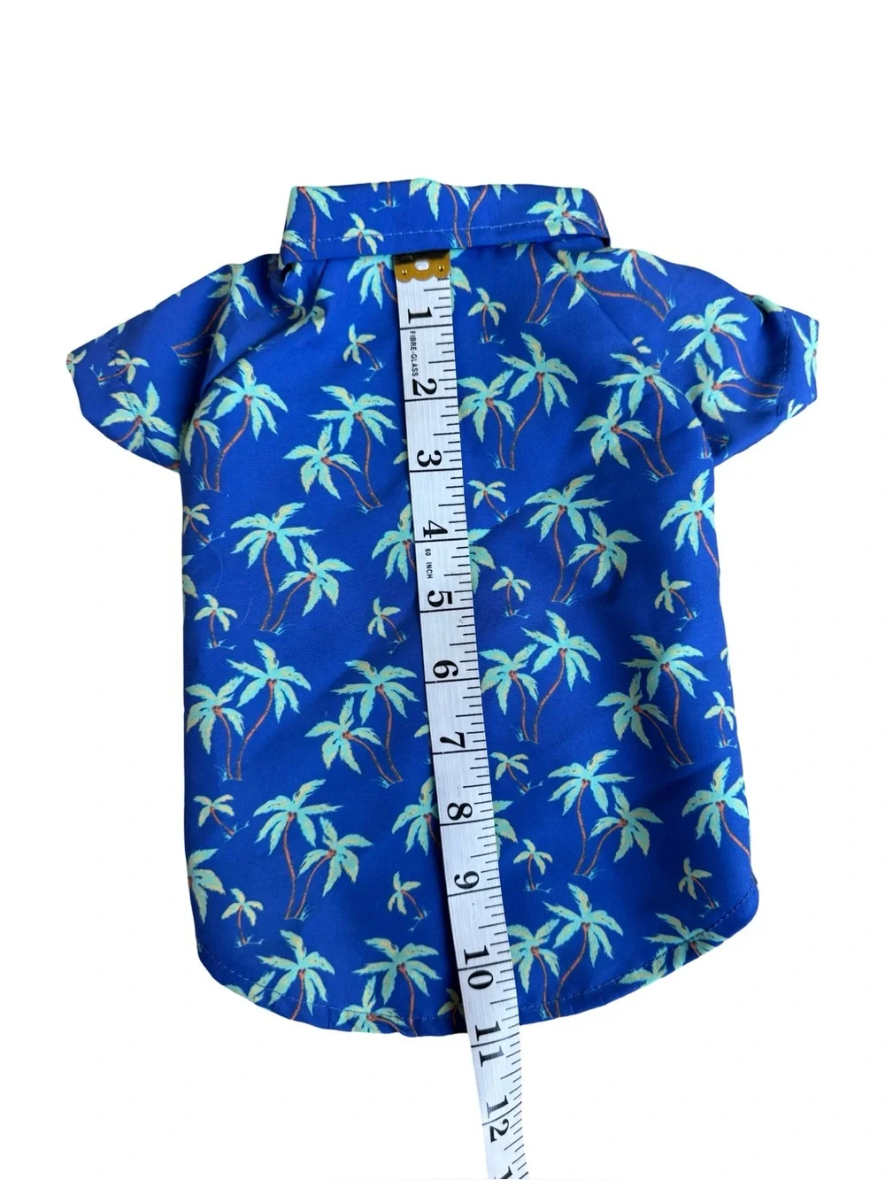 Buttons & Bones Blue Button Up & Velcro Tropical Print Dog Shirt Size Small NWT